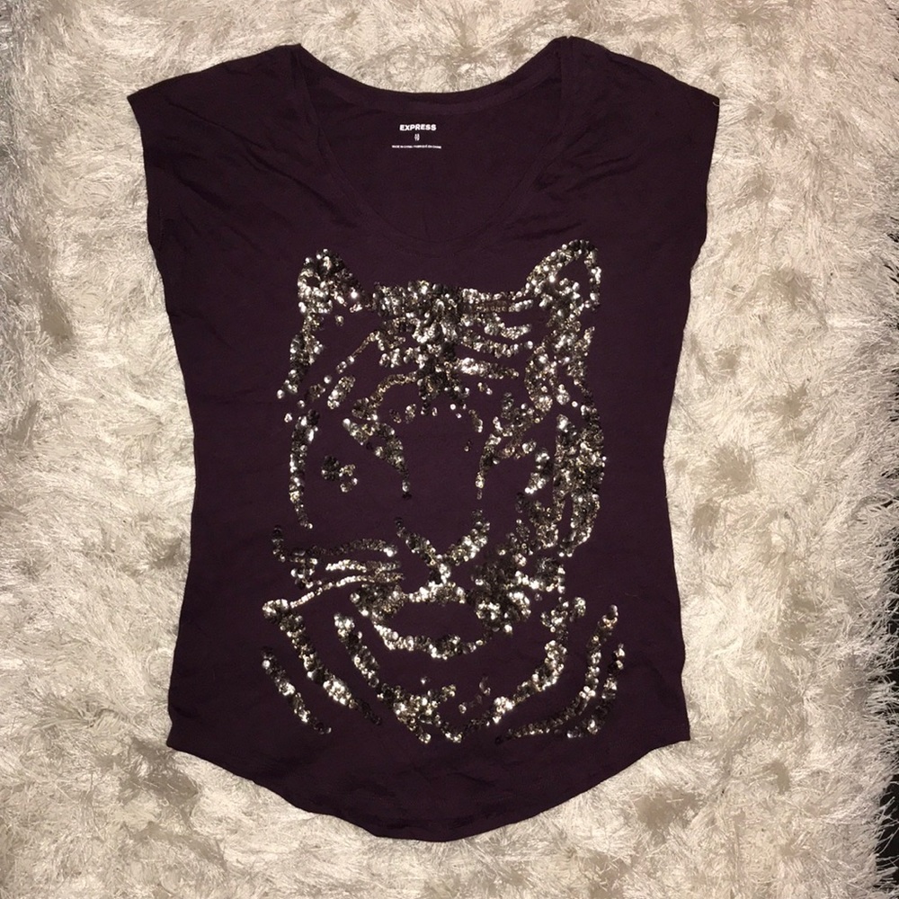 Express sequined tiger T-shirt